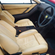 The light tan interior of the Ferrari Testarossa